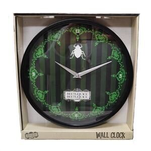 Beetlejuice 10" Round Black And Green Analog Wall Clock
